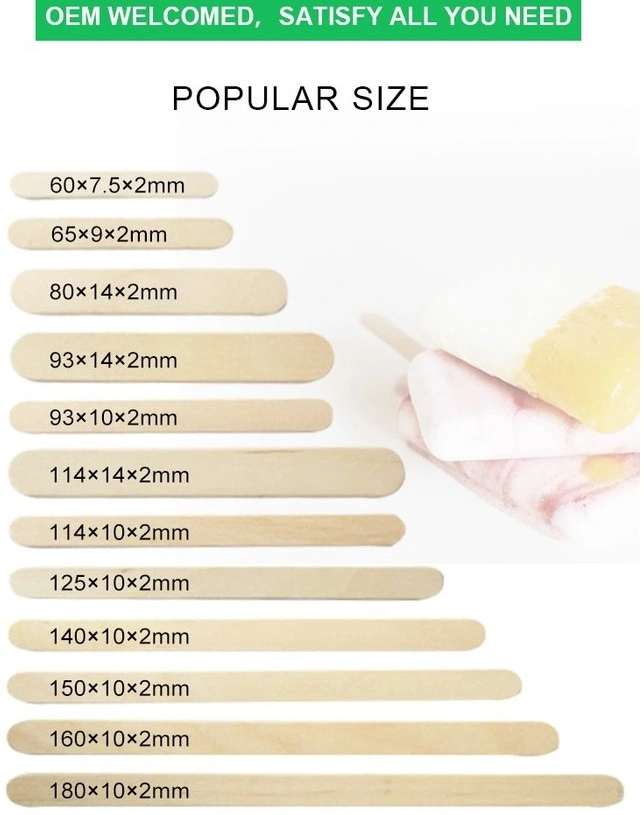 Whole Sale Wood Biodegradable Custom Logo Popsicle Stick Ice Cream Stick