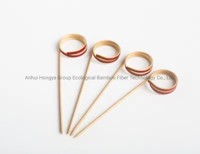 Personalização de palitos de anel de espeto de nó decorativo de bambu