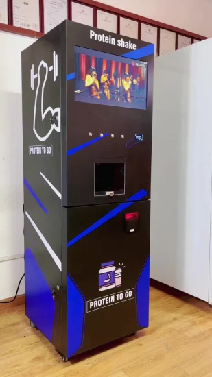 Máquina de venda automática de shake de proteína 4 bebidas geladas com pagamento com cartão em dinheiro